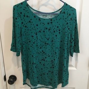 Mid Arm Cotton Polka Dot Top